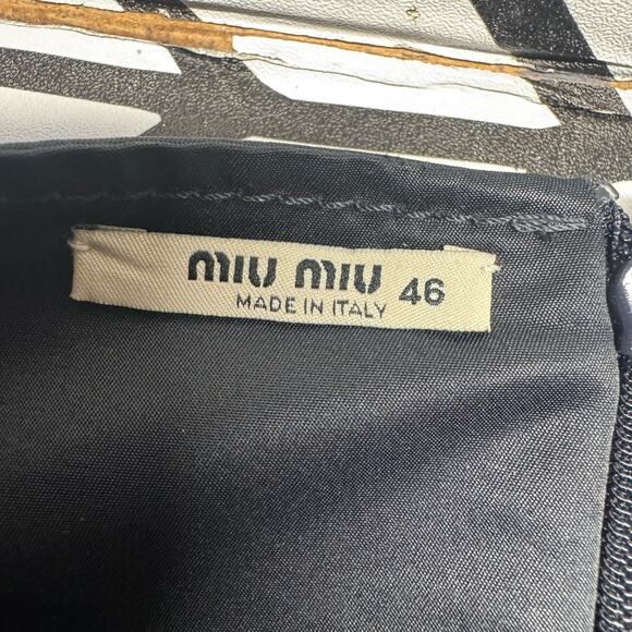 Miu Miu colorblock wool mini skirt- size 46 IT = US 10/Large - Picture 6 of 8